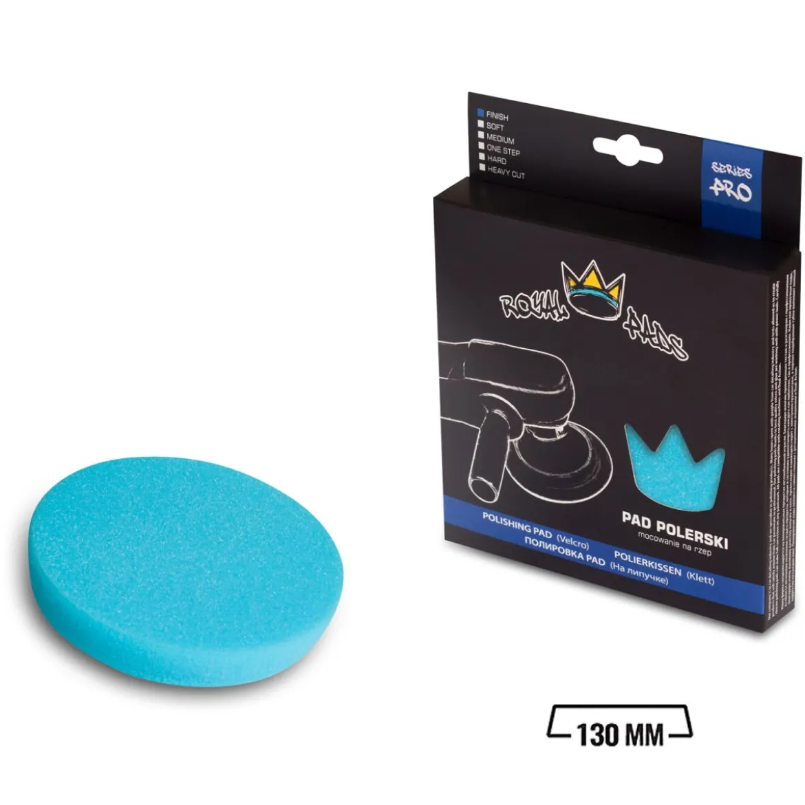 Royal Pads - PRO Finish Schaum-Polierpad 130mm hellblau