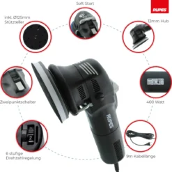 Rupes BigFoot LHR 12E Duetto Exzenterpoliermaschine Basis Kit, 8-teilig