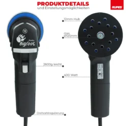 Rupes BigFoot LHR 12E Duetto Exzenterpoliermaschine Luxus Kit, 17-teilig