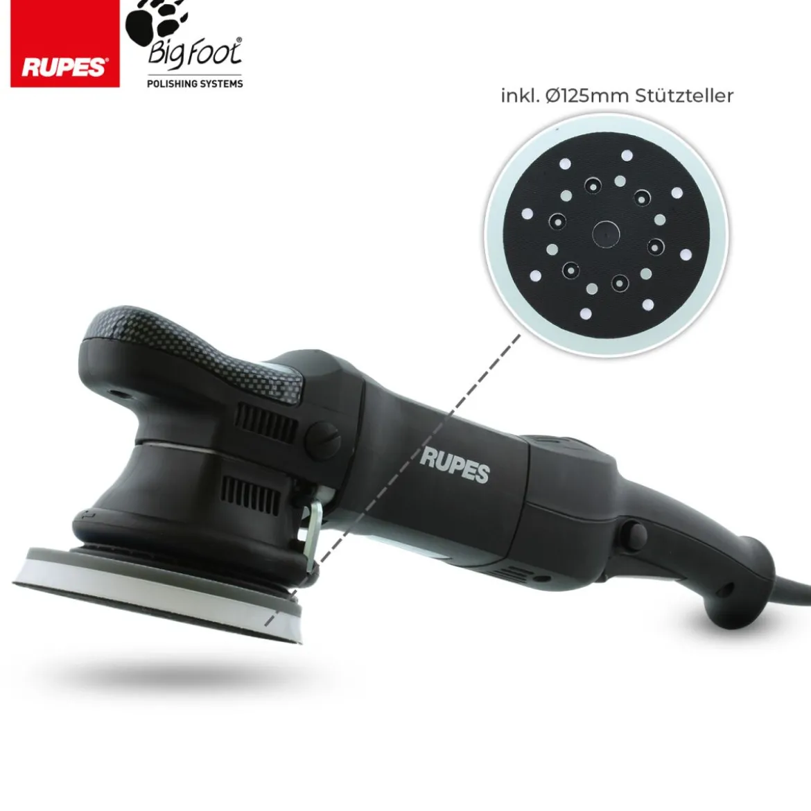 Rupes BigFoot LHR 15ES Exzenterpoliermaschine Luxus Kit, 15-teilig