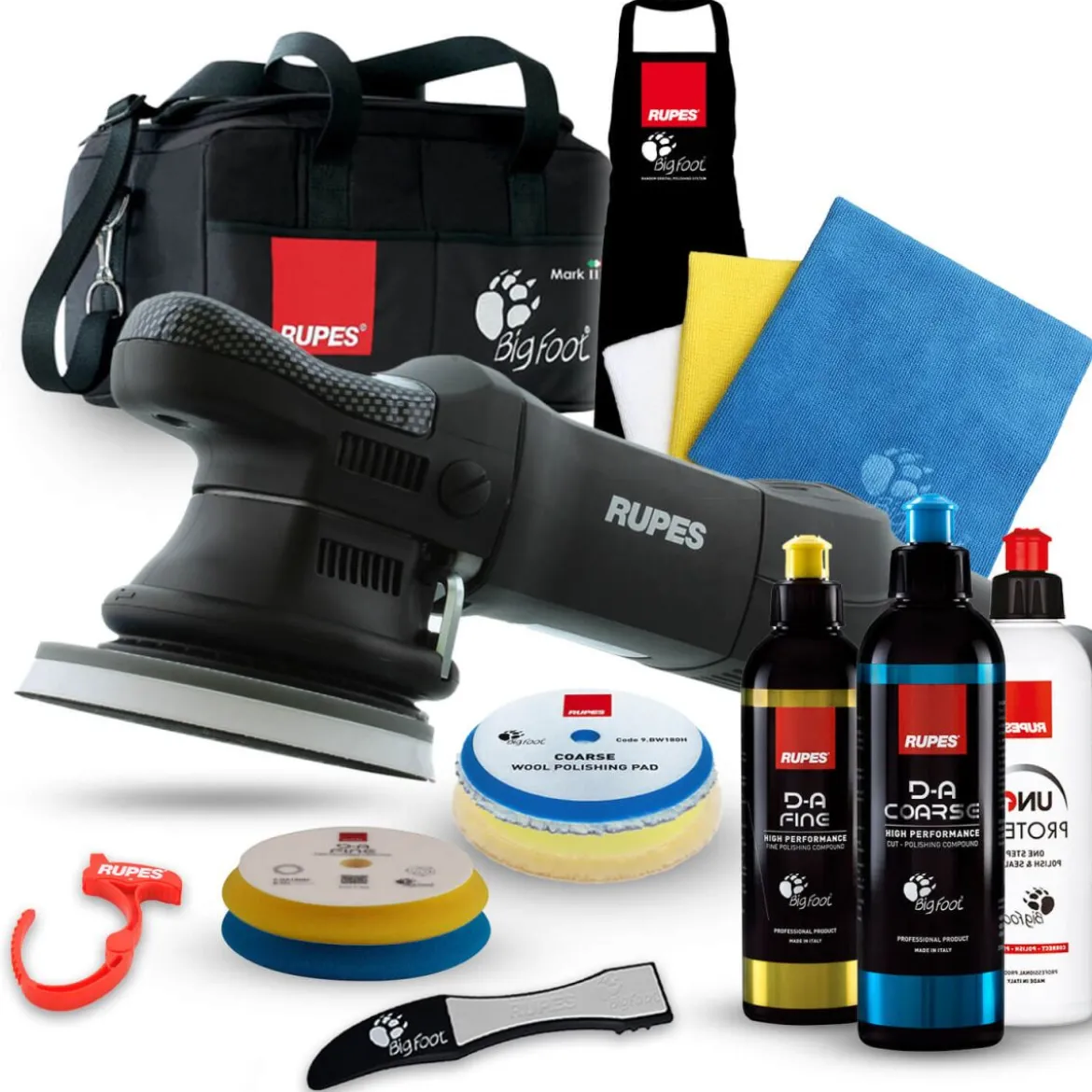 Rupes BigFoot LHR 15ES Exzenterpoliermaschine Luxus Kit, 15-teilig