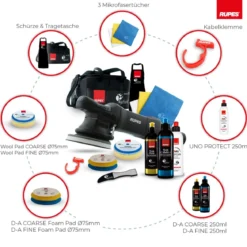 Rupes BigFoot LHR 15ES Exzenterpoliermaschine Luxus Kit, 15-teilig