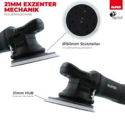 Rupes BigFoot LHR 21ES Exzenterpoliermaschine Luxus Kit, 15-teilig