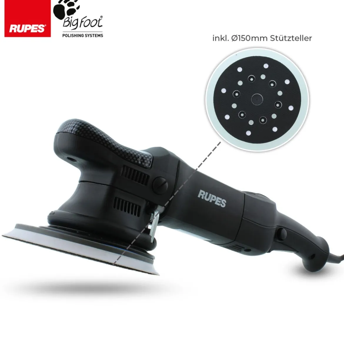 Rupes BigFoot LHR 21ES Exzenterpoliermaschine Luxus Kit, 15-teilig