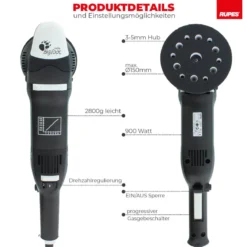 Rupes BigFoot LK 900E Zwangs-Exzenterpoliermaschine Luxus Kit, 16-teilig