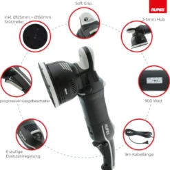 Rupes BigFoot LK 900E Zwangs-Exzenterpoliermaschine Luxus Kit, 16-teilig
