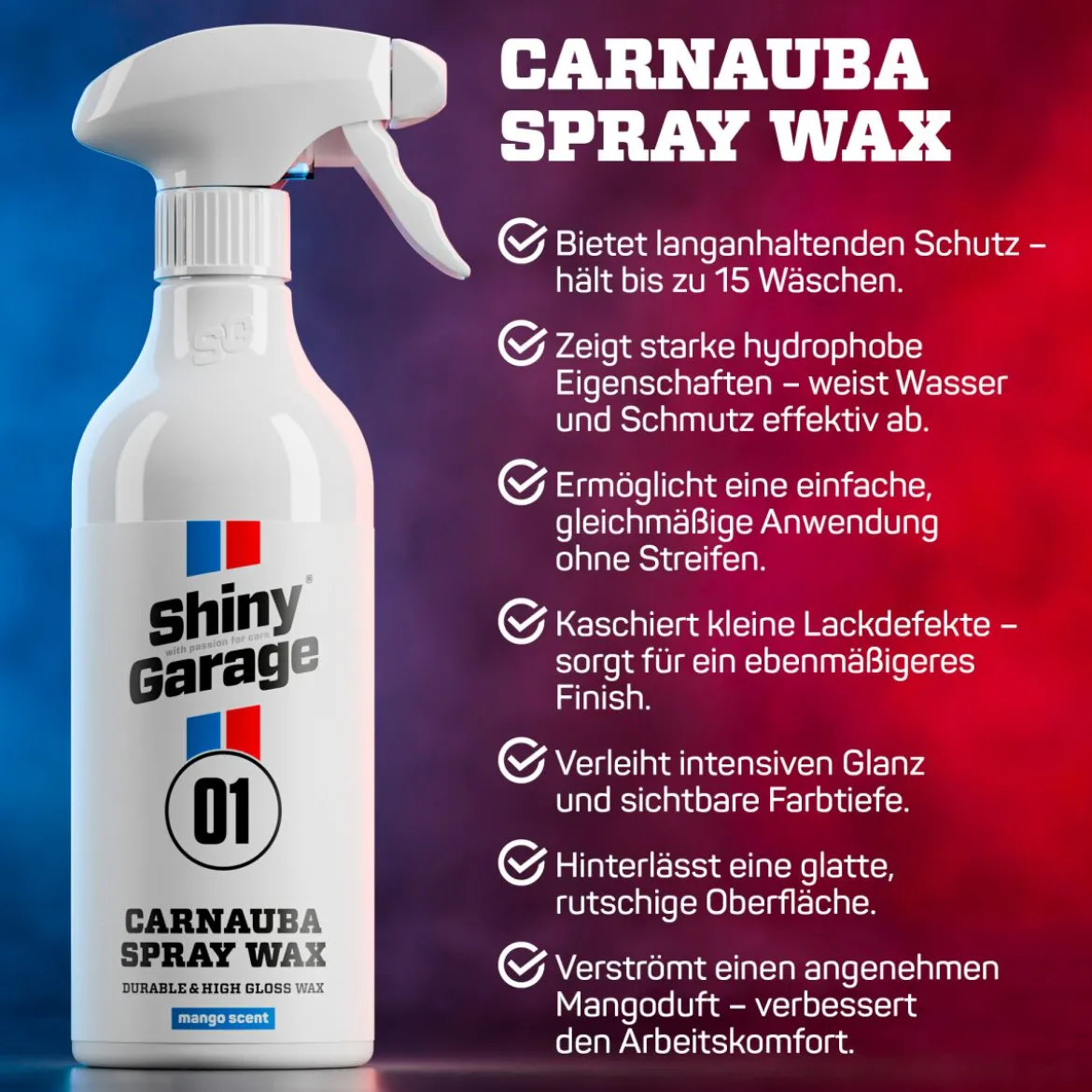 Shiny Garage Carnauba Spray Wax 2.0 Sprühversiegelung 1L