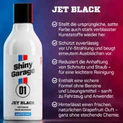 Shiny Garage Jet Black Trim Restorer Kunststoffpflege außen 500ml
