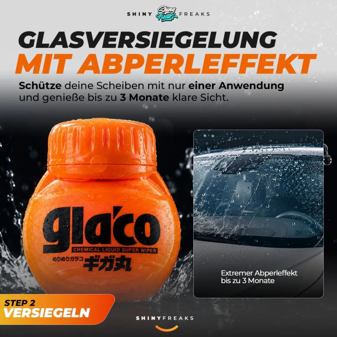 Soft99 Glas Set Glaco Glass Compound Roll On & Roll On Max + Tuch (3-teilig)