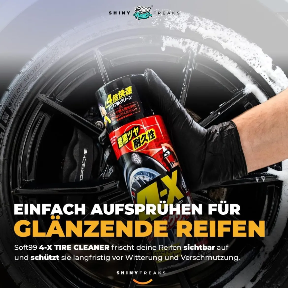 Soft99 Reifenpflege Set 4-X Tire Cleaner + Zubehör (5-teilig)