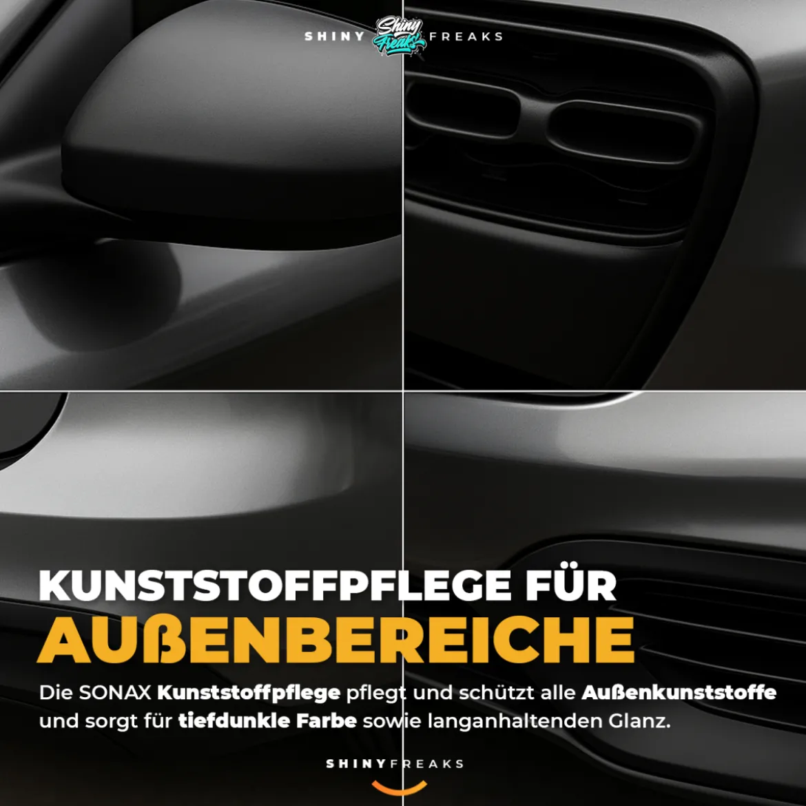 SONAX Außen-Kunststoffpflege-Set Kunststoff Neu 100ml + Zubehör (3-teilig)