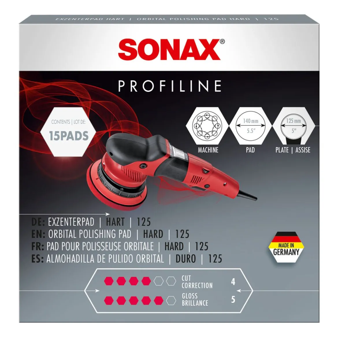 SONAX ExzenterPad hart 125mm 15Stk.
