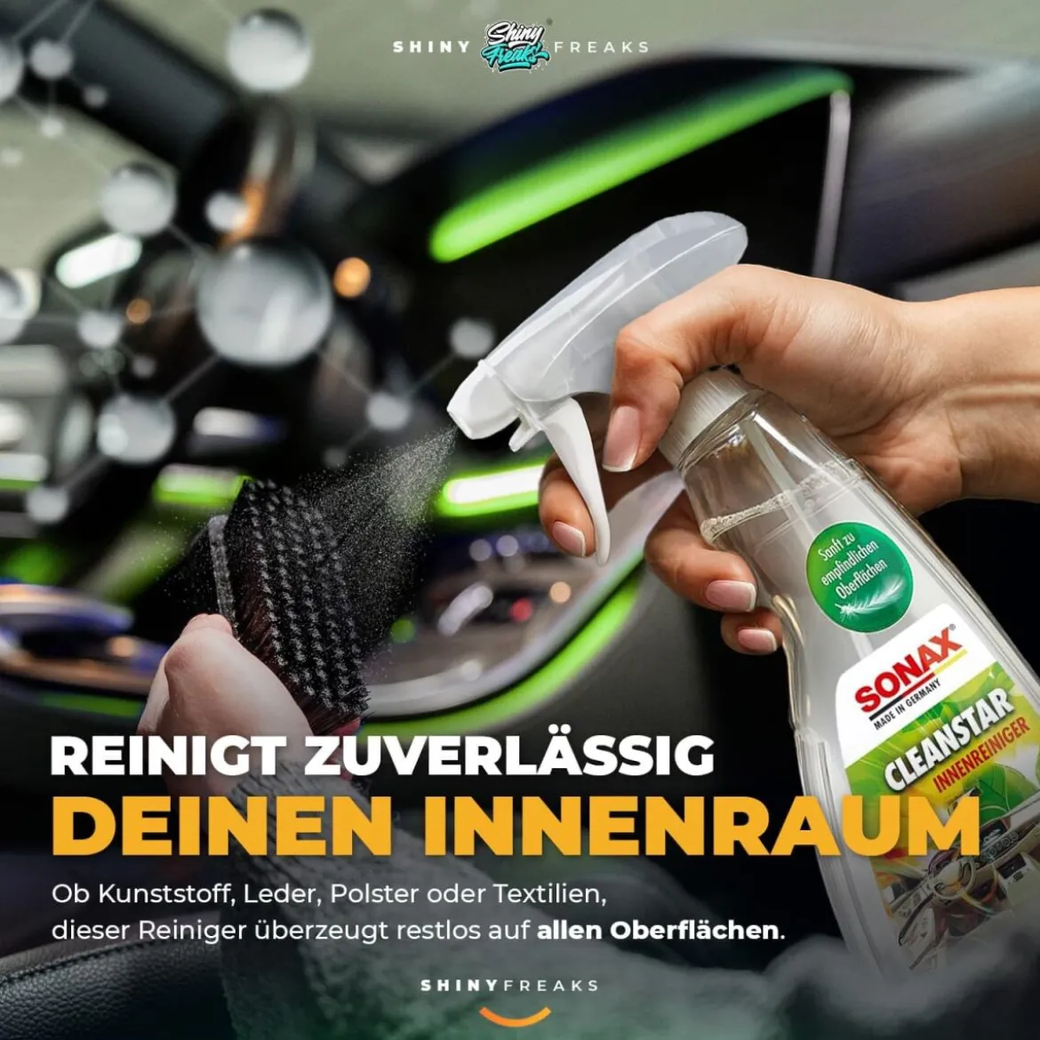 SONAX Innenraum-Set CleanStar 750ml + Zubehör (5-teilig)
