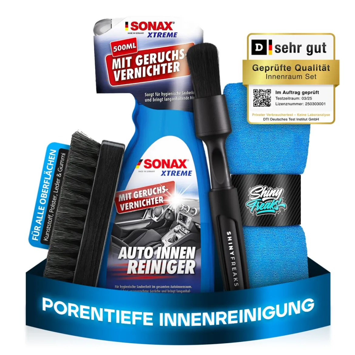 SONAX Innenraum-Set XTREME AutoInnenReiniger 500ml + Zubehör (4-teilig)