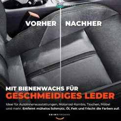 SONAX Lederpflege Set LederPflegeLotion 500ml + Zubehör (7-teilig)