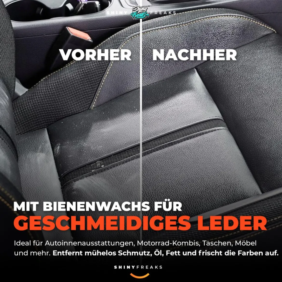 SONAX Lederpflege Set LederPflegeLotion 500ml + Zubehör (7-teilig)