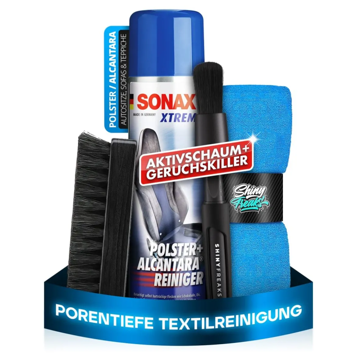 SONAX Polsterpflege Set XTREME Polster+AlcantaraReiniger 400ml + Zubehör (4-teilig)