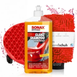 SONAX Wasch Set GlanzShampoo + Zubehör Upgrade (3-teilig)