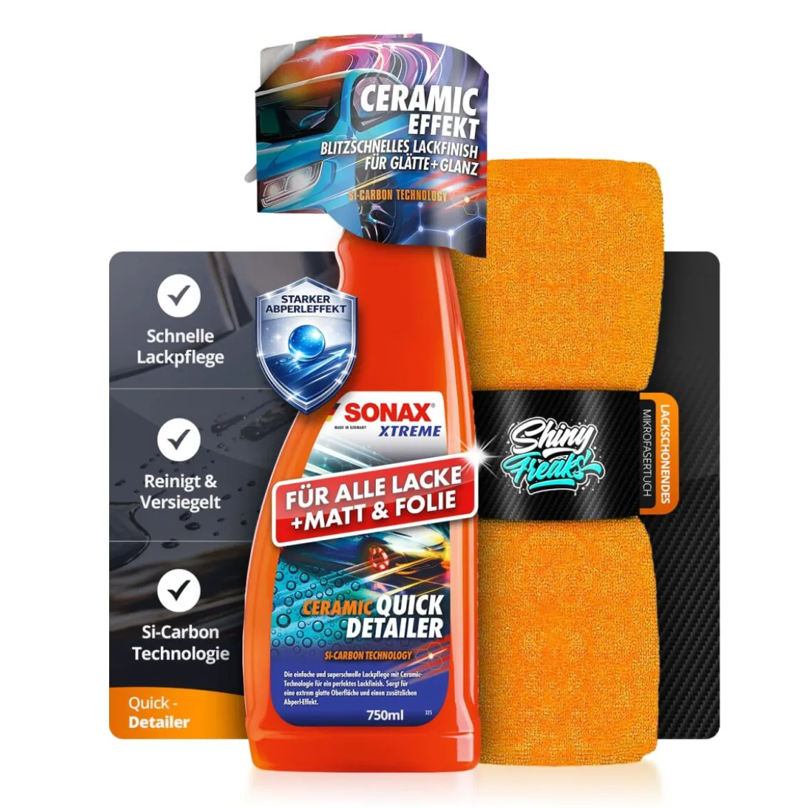 SONAX XTREME Versiegelungsset Ceramic QuickDetailer + Tuch (2-teilig)