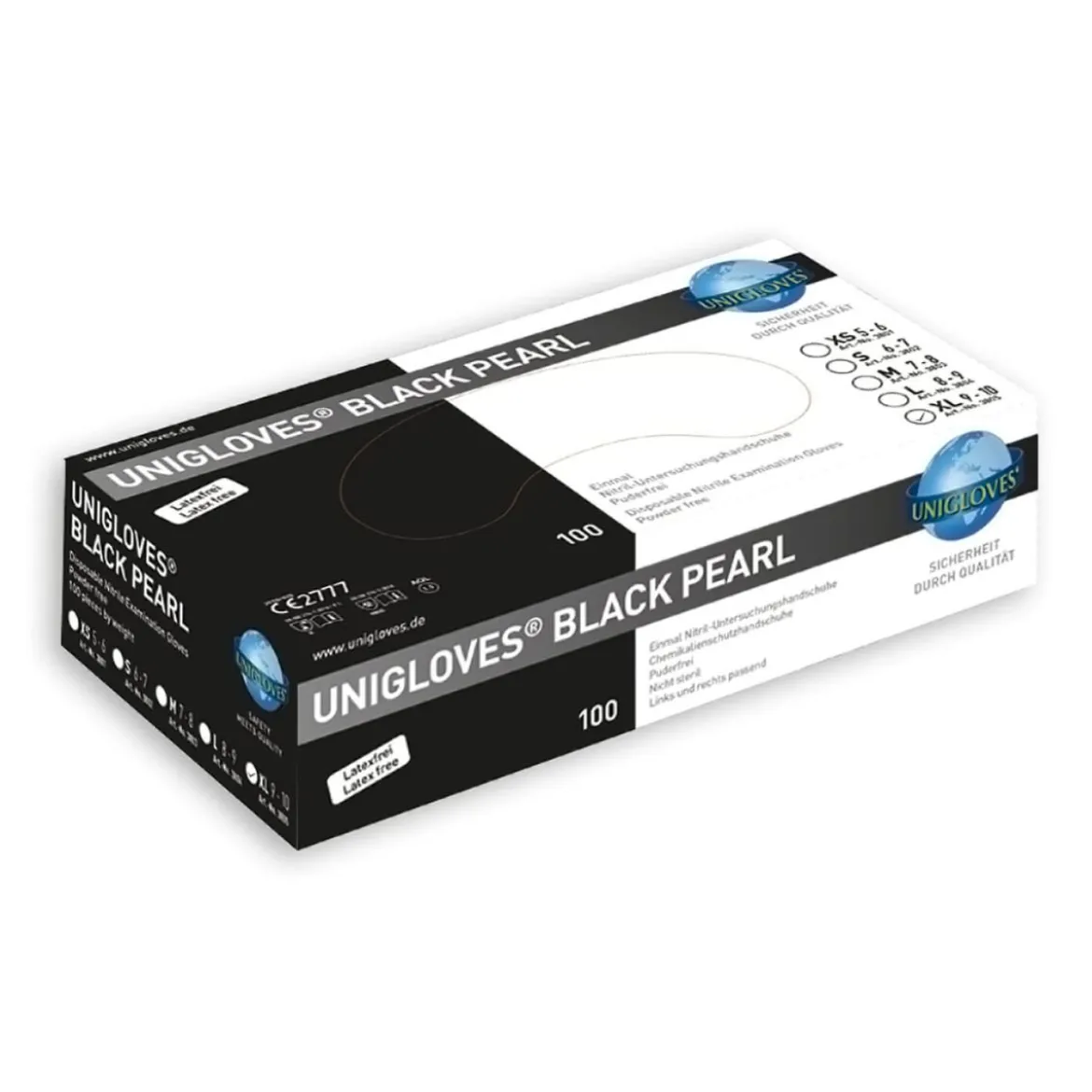 Unigloves BLACK PEARL Nitrilhandschuhe schwarz XL, 100Stk.